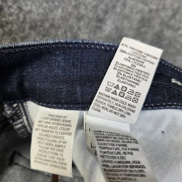 Lucky Brand Jeans Womens 12/31 Blue Dark Wash Skinny Stretch Denim Zip Fly - Picture 8 of 11